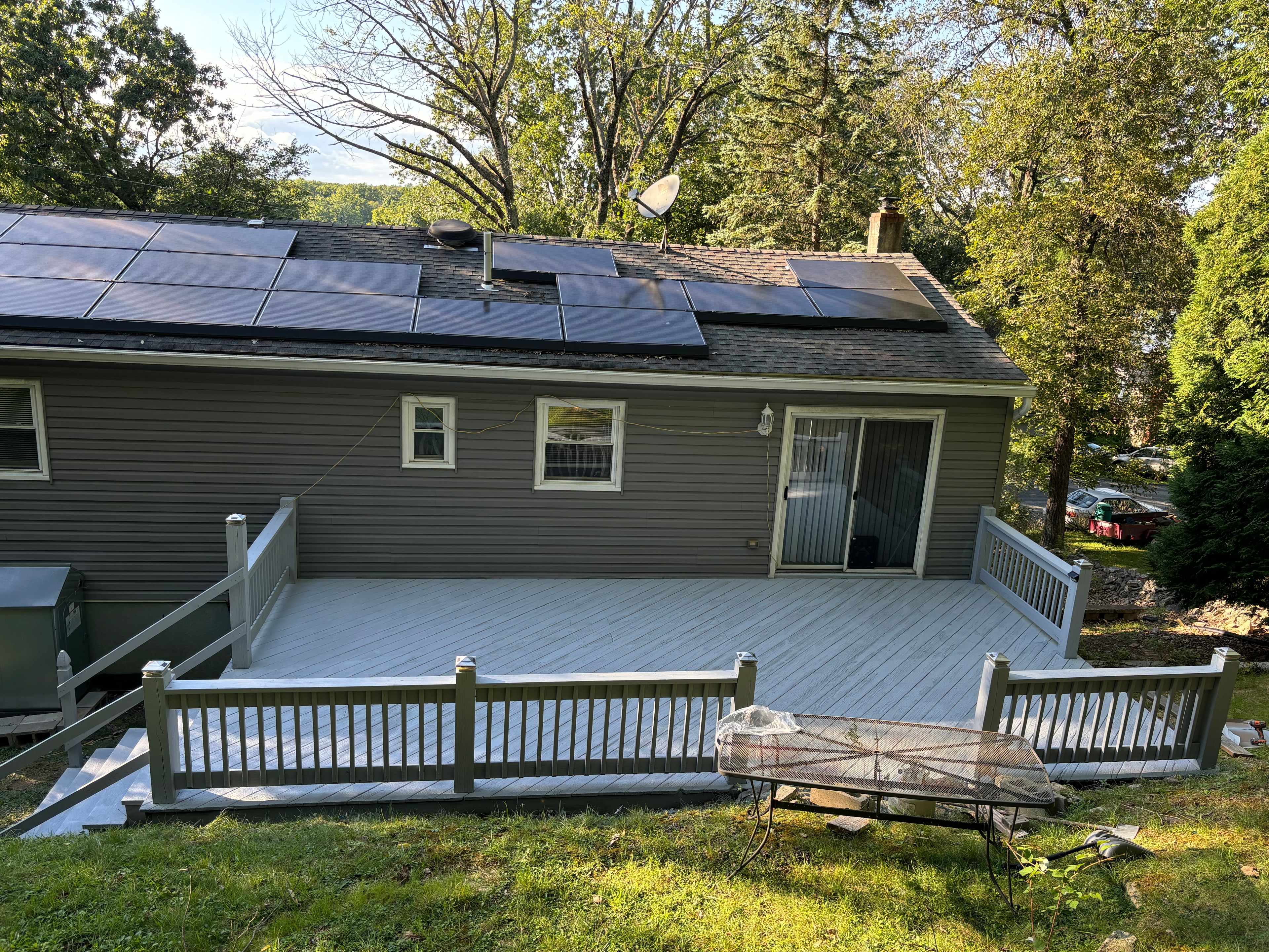 Beautiful modern deck with solar panels and professional finish